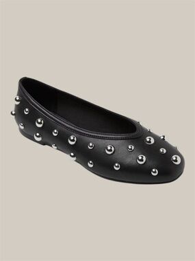 A New Day Sammie Studded Black Ballet Flats with Memory Foam Insole
